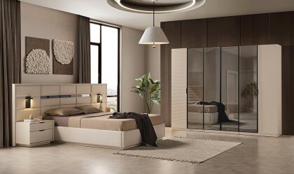 Medusa Home Mobilya - Lotus 6 Kapaklı Yatak Odası - Modern Yatak Odası Medusa Home Mobilya - Lotus 6 Kapaklı Yatak Odası - Modern Yatak Odası