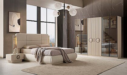 Medusa Home - Lotus Duo Mirror Yatak Odası