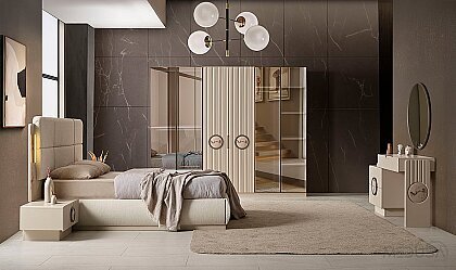 Medusa Home Mobilya - Lotus Duo Mirror Yatak Odası