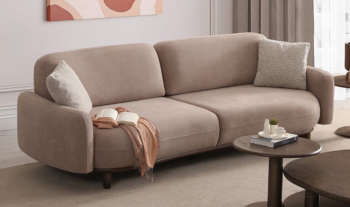 Medusa Home Mobilya - Lucca Dark Taupe Üçlü Koltuk