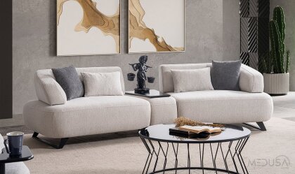 Medusa Home Mobilya - Luis Sehpalı Üçlü Koltuk