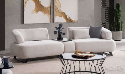 Medusa Home Mobilya - Luis Sehpalı Üçlü Koltuk
