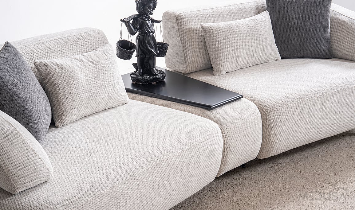 Medusa Home Mobilya - Luis Sehpalı Üçlü Koltuk