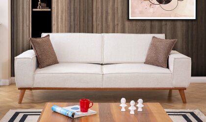 Medusa Home - Luke Krem Üçlü Koltuk Medusa Home - Luke Krem Üçlü Koltuk