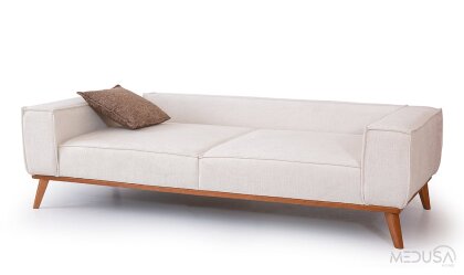 Medusa Home Mobilya - Luke Krem Üçlü Koltuk