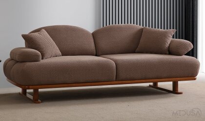 Medusa Home Mobilya - Lumen Kahve Üçlü Koltuk