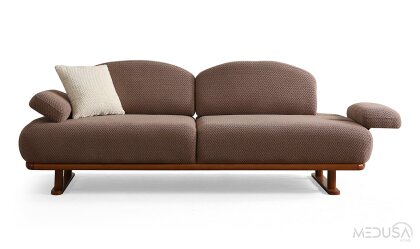 Medusa Home Mobilya - Lumen Kahve Üçlü Koltuk