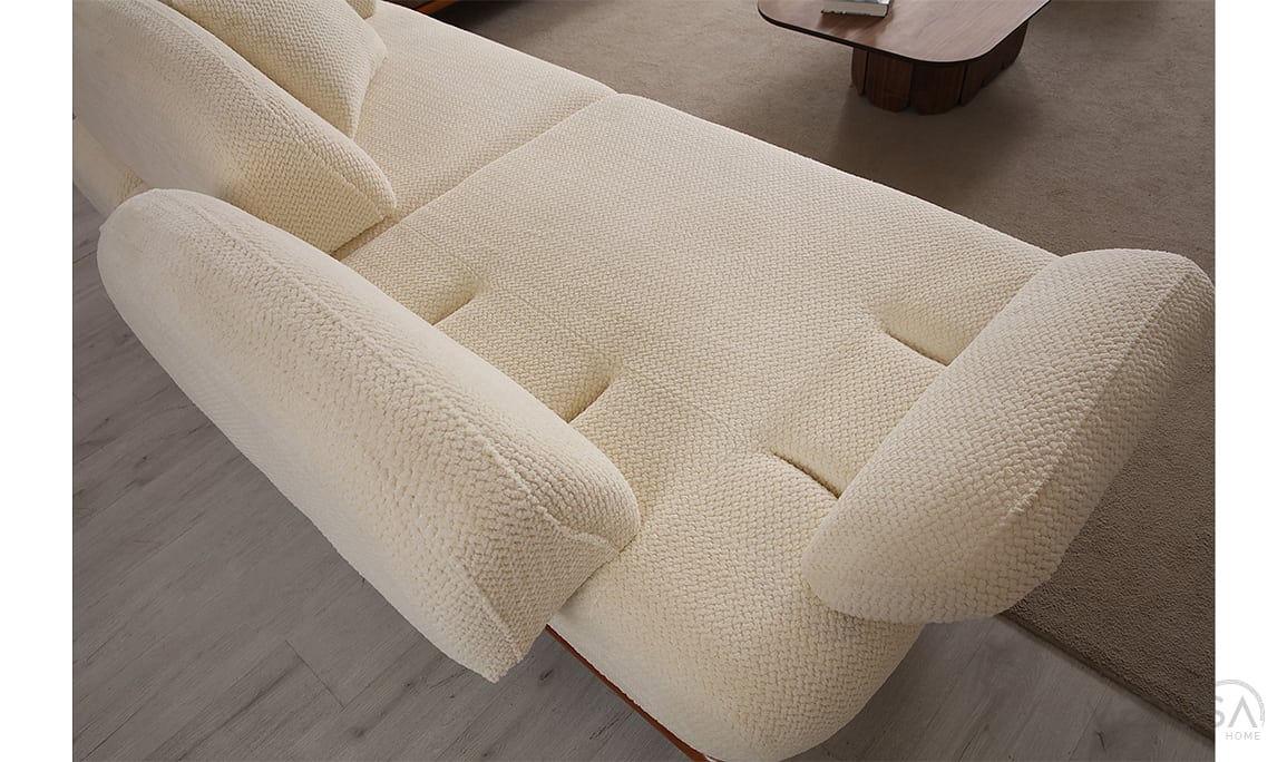 Medusa Home Mobilya - Lumen Krem Üçlü Koltuk