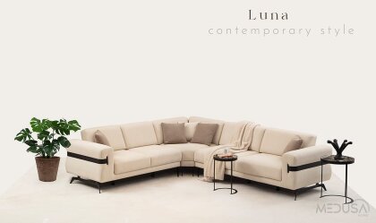 Medusa Home Mobilya - Luna Beyaz Köşe Takımı