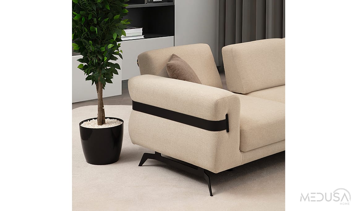 Medusa Home Mobilya - Luna Beyaz Köşe Takımı