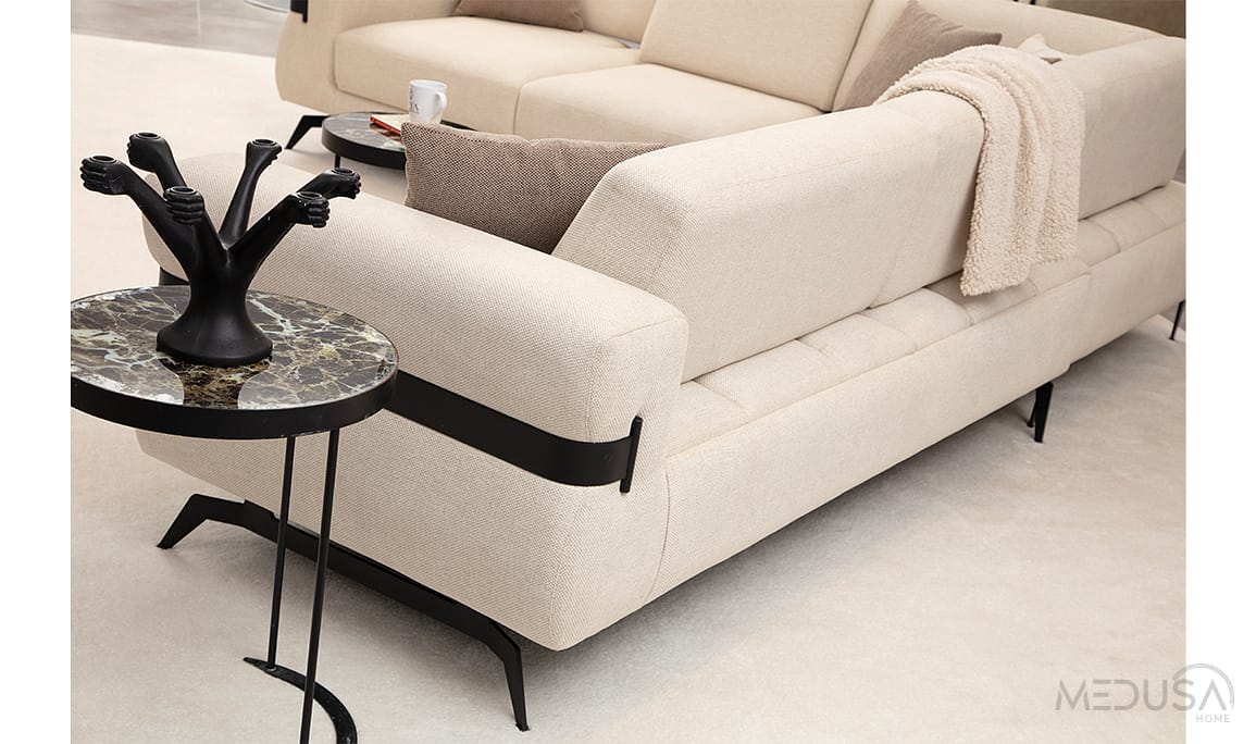 Medusa Home Mobilya - Luna Beyaz Köşe Takımı