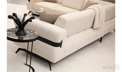 Medusa Home Mobilya - Luna Beyaz Köşe Takımı