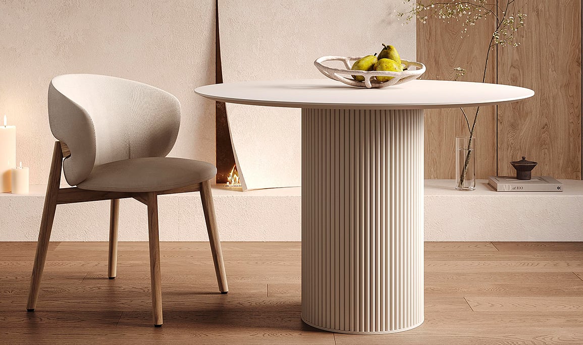 Medusa Home Mobilya - Luna Beyaz Yemek Masası