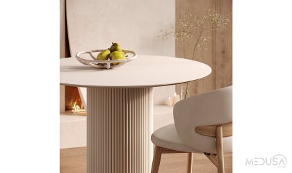 Medusa Home Mobilya - Luna Beyaz Yemek Masası