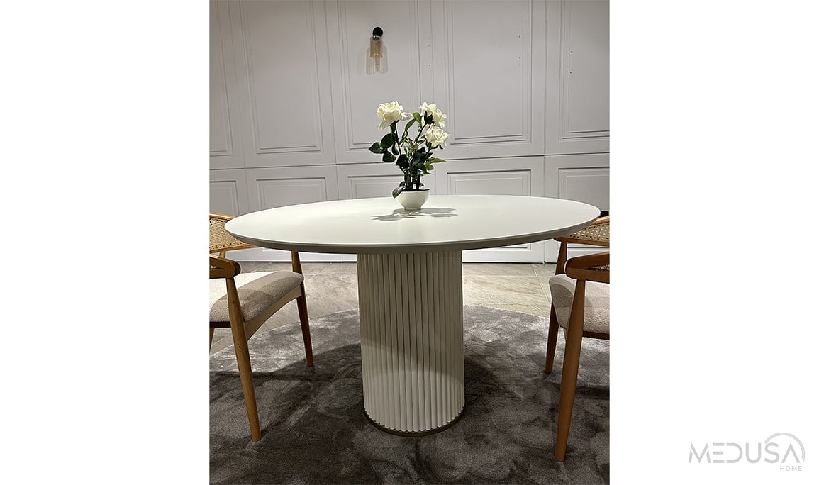 Medusa Home Mobilya - Luna Beyaz Yemek Masası