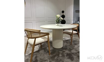 Medusa Home Mobilya - Luna Beyaz Yemek Masası