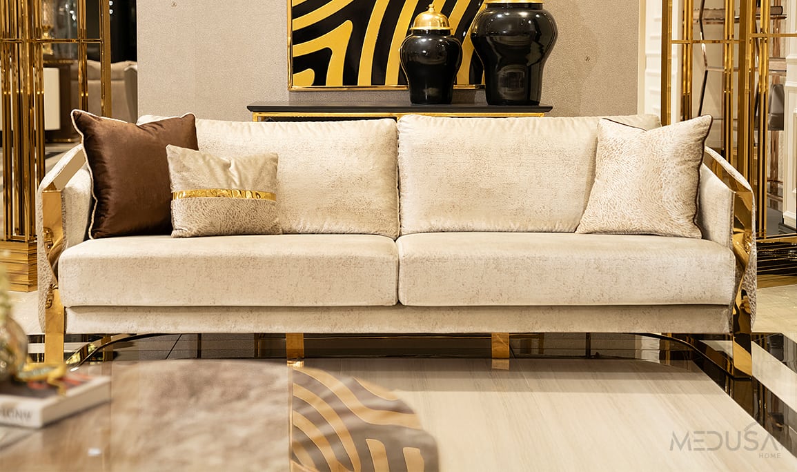 Medusa Home Mobilya - Luna Luxury Üçlü Koltuk