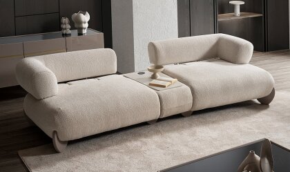 Medusa Home Mobilya - Lunesia Sehpalı Üçlü Koltuk