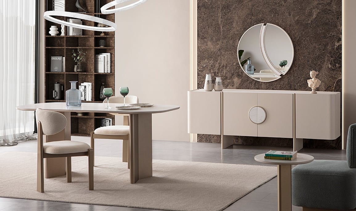 Medusa Home Mobilya - Lusso Mermer Yemek Odası