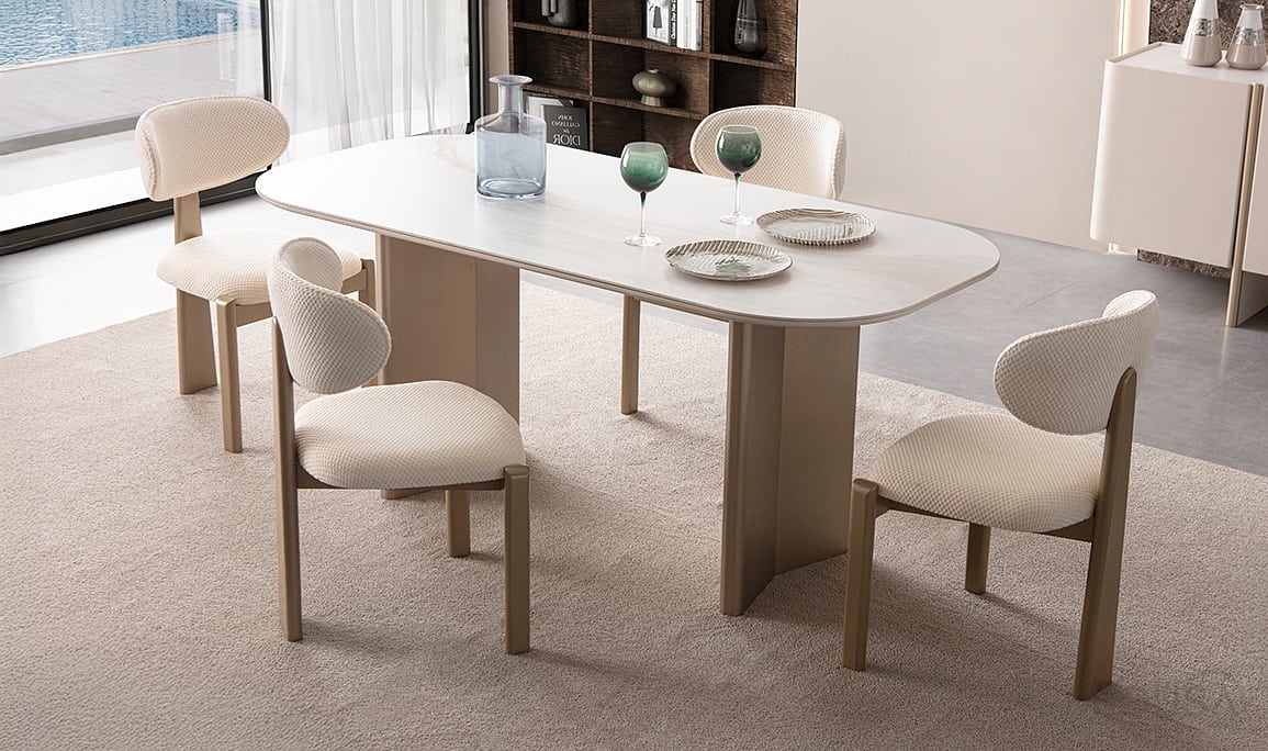 Medusa Home Mobilya - Lusso Mermer Yemek Odası
