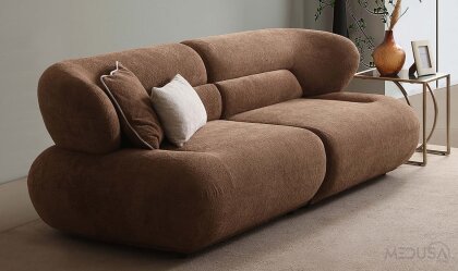 Medusa Home Mobilya - Luxair Kahve Üçlü Koltuk