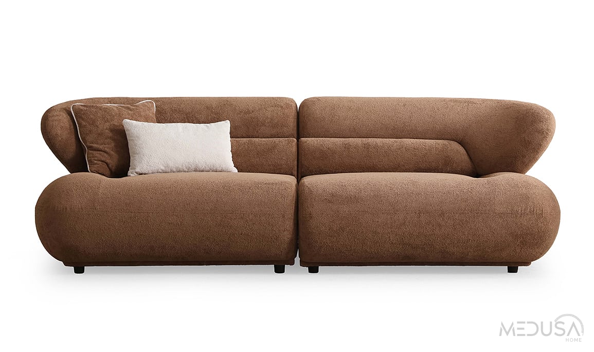 Medusa Home Mobilya - Luxair Kahve Üçlü Koltuk