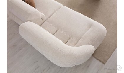 Medusa Home Mobilya - Luxair Krem Üçlü Koltuk