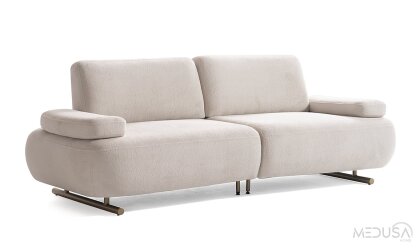 Medusa Home Mobilya - Lycon Beyaz Üçlü Koltuk