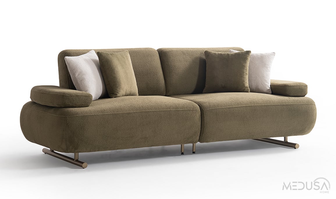 Medusa Home Mobilya - Lycon Yeşil Üçlü Koltuk