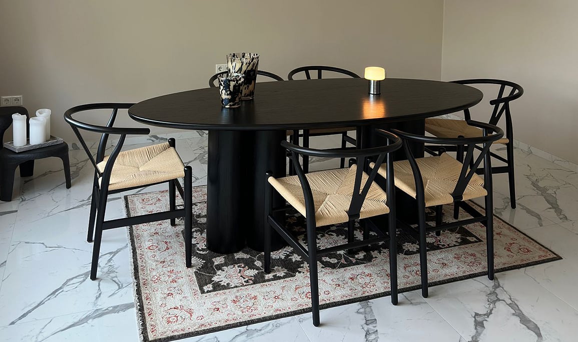 Medusa Home Mobilya - Flora Siyah Yemek Masası