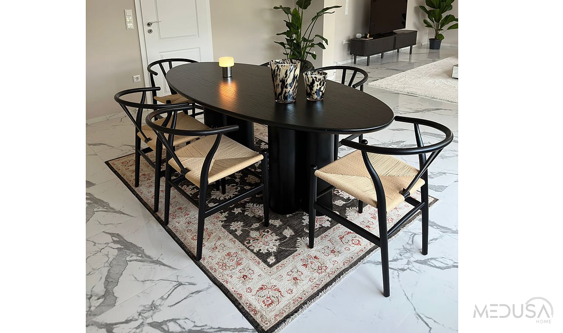 Medusa Home Mobilya - Flora Siyah Yemek Masası