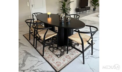 Medusa Home Mobilya - Flora Siyah Yemek Masası