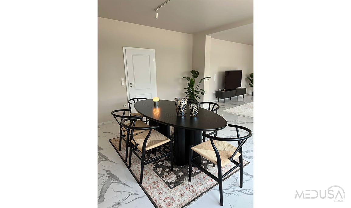 Medusa Home Mobilya - Flora Siyah Yemek Masası