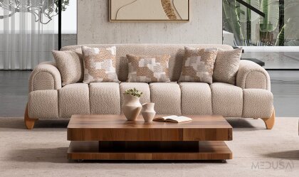 Medusa Home - Madrico Kahve Üçlü Koltuk Medusa Home - Madrico Kahve Üçlü Koltuk
