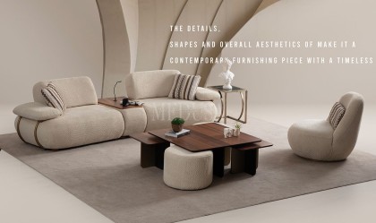 Medusa Home Mobilya - Madrid Sehpalı Üçlü Koltuk