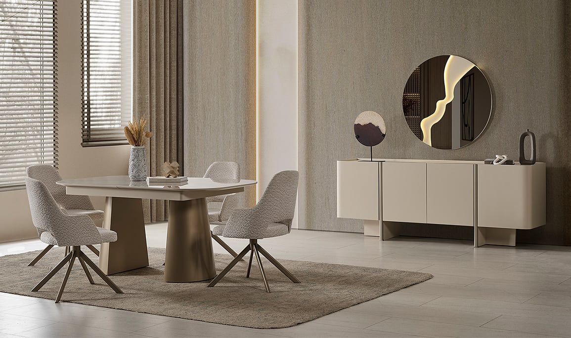 Medusa Home Mobilya - Madrid Seramik Yemek Odası