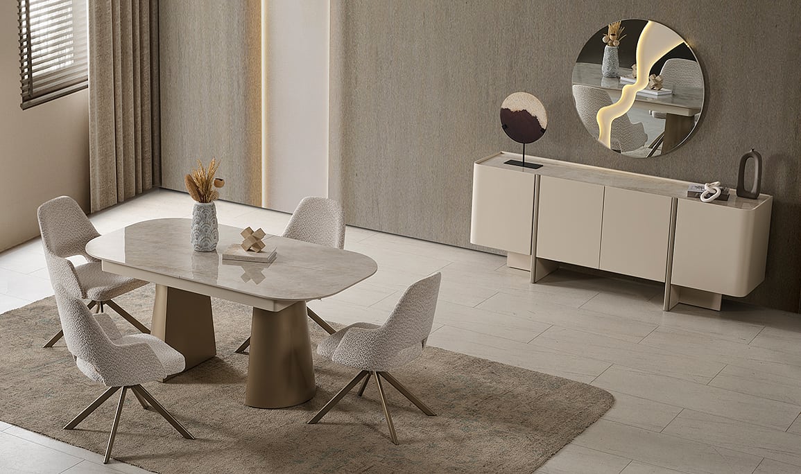 Medusa Home Mobilya - Madrid Seramik Yemek Odası