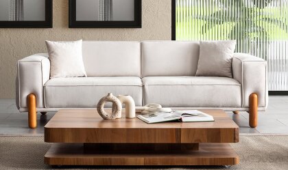 Medusa Home - Major Krem Üçlü Koltuk Medusa Home - Major Krem Üçlü Koltuk