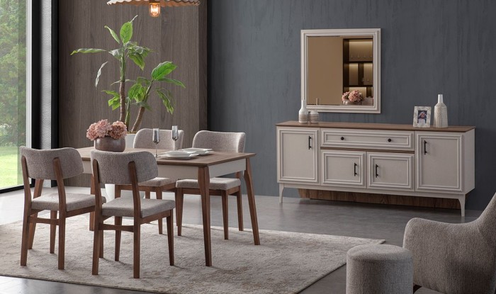 Medusa Home Mobilya - Malta Yemek Odası - Beyaz Yemek Odaları