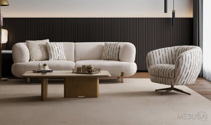 Medusa Home Mobilya - Manetti Antik Üçlü Koltuk