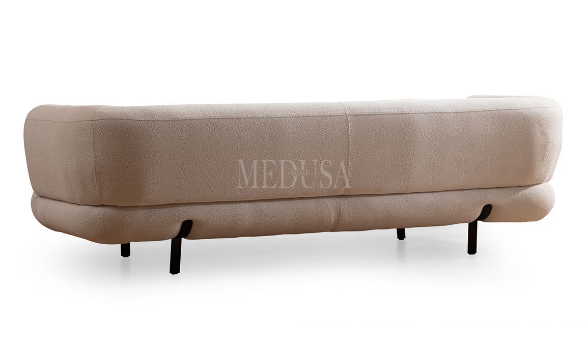 Medusa Home Mobilya - Manetti Ekru Üçlü Koltuk