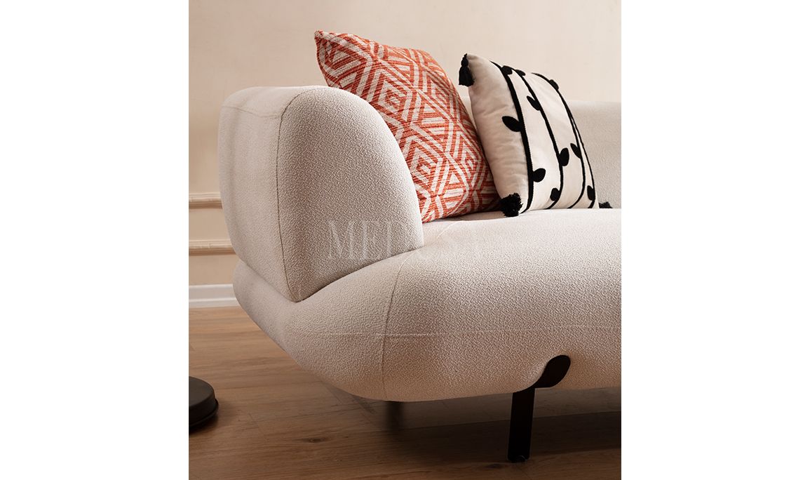 Medusa Home Mobilya - Manetti Ekru Üçlü Koltuk