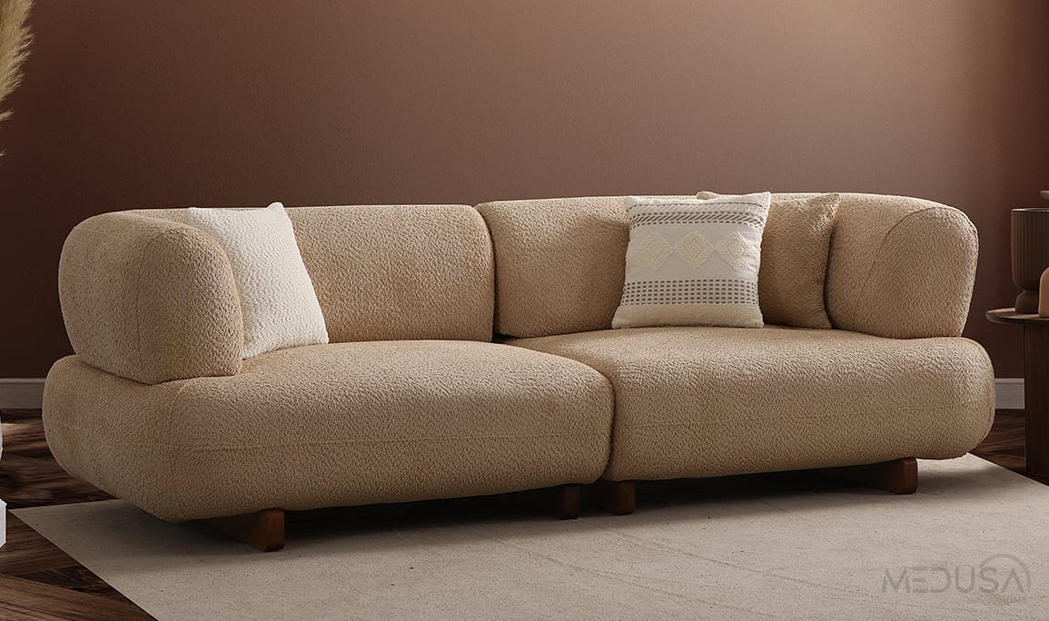 Medusa Home Mobilya - Manetti Wood Üçlü Koltuk
