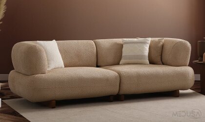 Medusa Home Mobilya - Manetti Wood Üçlü Koltuk