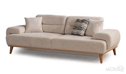 Medusa Home - Marchio Krem Üçlü Koltuk Medusa Home - Marchio Krem Üçlü Koltuk