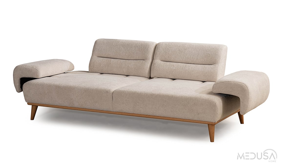 Medusa Home Mobilya - Marchio Krem Üçlü Koltuk