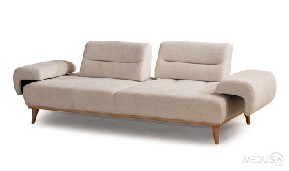 Medusa Home Mobilya - Marchio Krem Üçlü Koltuk