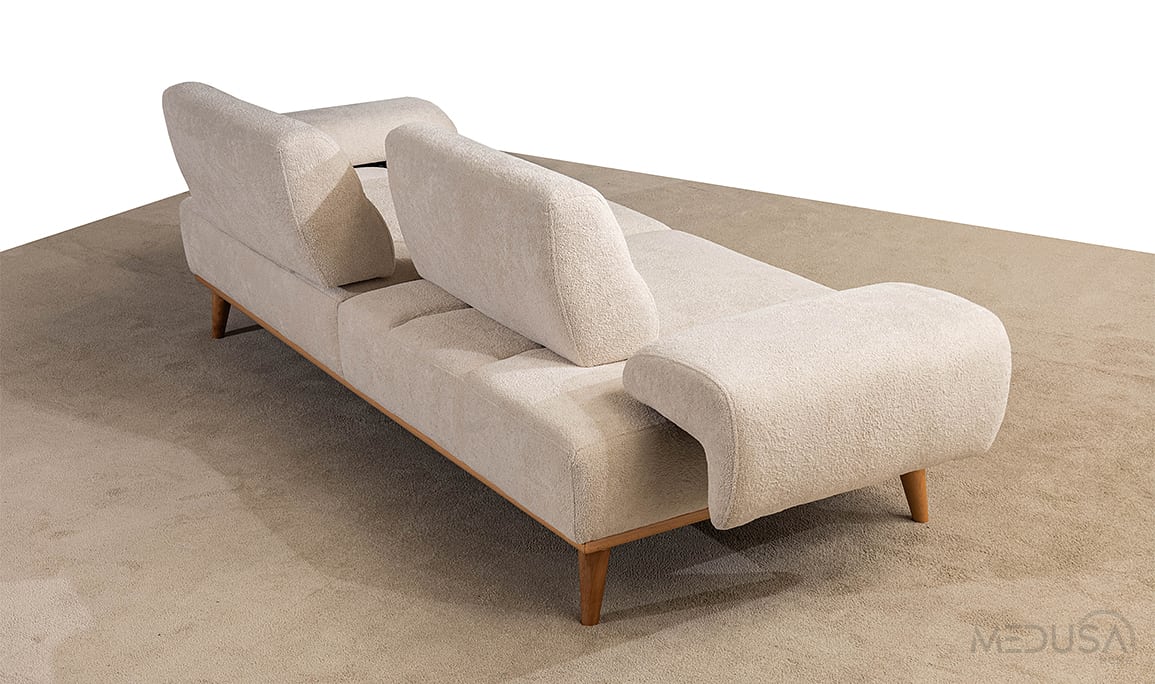 Medusa Home Mobilya - Marchio Krem Üçlü Koltuk