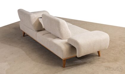 Medusa Home Mobilya - Marchio Krem Üçlü Koltuk