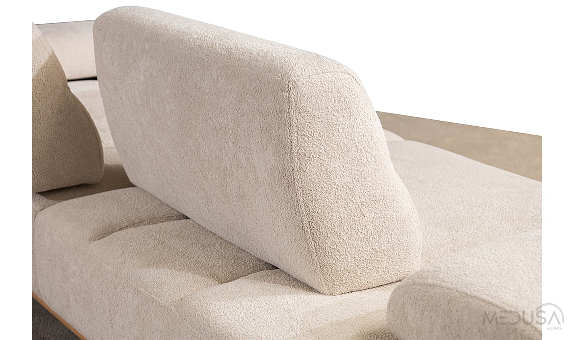 Medusa Home Mobilya - Marchio Krem Üçlü Koltuk